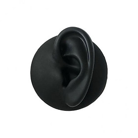 2X Simulation Ear Model Silicone for Jewelry Display Asmr Sleep Left Ear Black