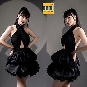 ( HÀNG CHUẨN ĐẸP ) Đầm xoè yếm chéo ngực tùng bí tầng form dáng sexy gợi cảm Nanami - ATNU058