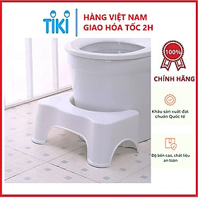 Ghế kê chân toilet, bồn cầu chống táo bón Việt Nhật , ghế kê chân đi vệ sinh cho bé siêu bền tiện dụng tặng kèm 3 khăn lau grofa- Hàng chính hãng