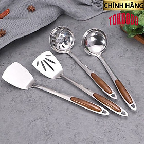 Mua Môi Chao Xẻng Nấu Ăn Inox Cán Nâu TOKDODO Các Size