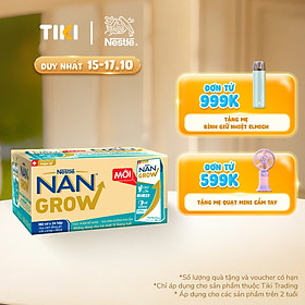 Thùng sữa bột pha sẵn Nestlé NANGROW 6(4x180ml) sữa mát công thức từ Thụy Sĩ với 100% Canxi giúp bé cao lớn vượt trội dành cho bé từ 1 tuổi