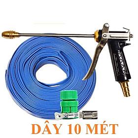 Bộ dây vòi xịt nước rửa xe, tưới cây . tăng áp 3 lần, loại 7m, 10m 206318 đầu đồng,đai,+ tặng khăn phượt