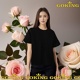 Siêu giảm giá. Áo phông trơn GOKING form ôm đẹp cho nữ, chất liệu thun 100% cotton siêu thoáng mát. Áo phông nữ hàng hiệu cao cấp