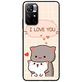 Ốp lưng dành cho Xiaomi Redmi Note 11 5G - Redmi Note 11T - Redmi Note 11S - Hai Chú Mèo Ôm I Love U