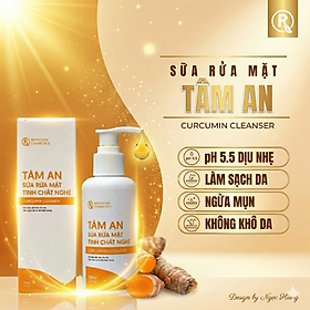 Sữa Rửa Mặt Tinh Chất Nghệ Tâm An 150ml [Chính Hãng] Kháng v.iêm, ngừa mụn, làm sạch sâu, không gây khô da, phù hợp mọi loại
