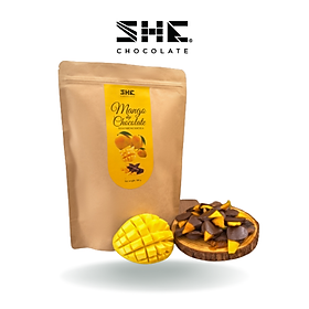 Xoài nhúng Socola - Túi 500g - SHE Chocolate - Socola ít ngọt