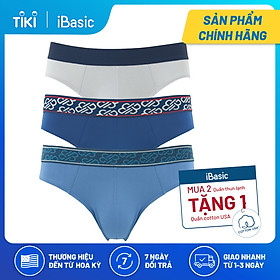 Combo 2 quần lót nam brief poly tặng 1 quần lót nam cotton USA iBasic PA3PANM119