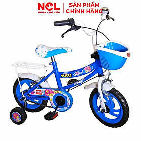 Xe đạp trẻ em Nhựa Chợ Lớn 14 inch K107 - M1823-X2B, Sườn xe bằng sắt chịu lực, Nhựa chính phẩm an toàn, Sản xuất tại Việt Nam - Hàng chính hãng, Giao màu ngẫu nhiên