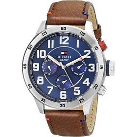 Tommy Hilfiger Men's 1791066 Stainless Steel Watch with Brown Leather Band