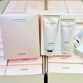 Set Sữa Rửa Mặt Dưỡng Ẩm Ohui Miracle Moisture Cleansing Foam 200ml + 100ml