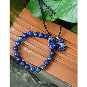 BỘ VÒNG TAY VÒNG CỔ TỲ HƯU LAPIS XANH 8LY