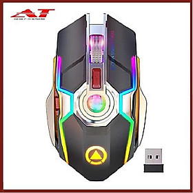 Chuột A5 Không Dây Chơi Game Sạc Pin Im Lặng Ergonomic 7 Phím Đèn Nền RGB 1600 DPI