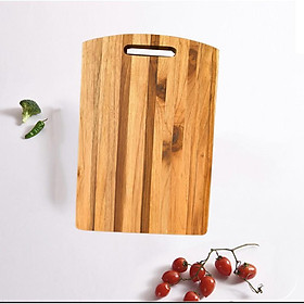 Mua Thớt gỗ Teak cao cấp Thớt Gỗ Cắt Thái Chặt Hoặc Trang Trí Thức Ăn Kích Thước 420x260x18 mm