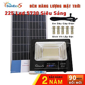 Mua Đèn pha led năng lượng mặt trời 200W Suneco  đèn led năng lượng mặt trời có đèn báo dung lượng pin