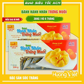 Đặc Sản Sóc Trăng - Bánh Hạnh Nhân Trứng Muối 300G, Bánh Hạnh Nhân Tân Huê Viên Sóc Trăng, Bánh Bột Đậu Trứng Muối, Bánh Kẹo Ăn Vặt