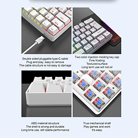 Wired 62Keys Mechanical Gaming Keyboard Backlit for Gaming Typing