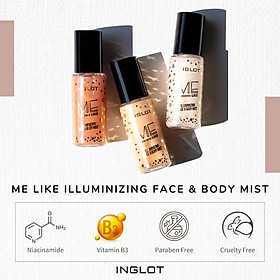 Xịt khoáng ánh nhũ Me Like Illuminizing Face & Body Mist Inglot (50ml)