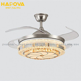 Mua Quạt trần xoáy nước Cánh cụp cánh xòe HAPOVA 5454 Động cơ 6 số + Tặng kèm điều khiển từ xa HÀNG CHÍNH HÃNG