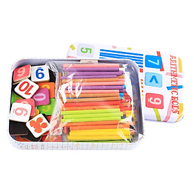 Baby Toys Educational Arithmetic Rods Math Toys Iron Box Counting Stick Wooden Toys Child Gift