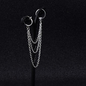 Khuyên tai bông tai xích thả võng xếp tầng chuẩn nam thần