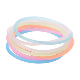 10x Luminous Silicone Bracelets Hair Ties Ropes Hair Bands Hair Styling
