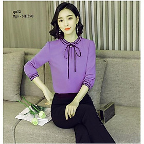 NH390 ÁO SƠ MI VOAN NỮ THẮT NƠ