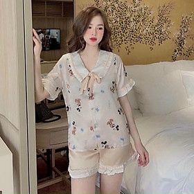 sét đồ bộ mặc ở nhà pijama nữ đùi dể thương hot trend