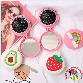 Lược gấp gọn kèm gương mini