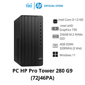 Mua Máy tính để bàn HP Pro Tower 280 G9 72J46PA (Core i3-12100  4GB RAM  256Gb SSD  Wlan ac+Bluetooth  USB Keyboard & Mouse  Windows 11 Home) - Hàng Chính Hãng