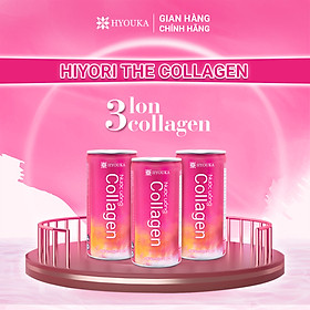 3 lon nước Collagen Hiyori thuỷ phân trẻ hoá trắng da, Nước uống đẹp da