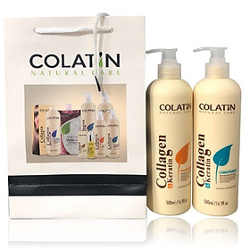 Trọn Bộ Gội - Xả Colatin 500ml Siêu Tiết Kiệm Siêu Mềm Mượt - Tặng Tinh Dầu Colatin