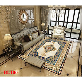 Mua Thảm trải sàn Sofa sang trọng hiện đại trang trí phòng khách Bali in 3D Nhung nỉ lì cao cấp BL87 - Đa giác