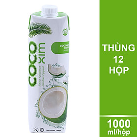 Thùng 12 Hộp Nước Dừa Cocoxim Xanh (1000ml x12 Hộp)
