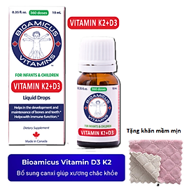  BIOAMICUS BioAmicus Vitamin D3 & K2 MK7 -SX tại Canada- giúp bé tăng hấp thu canxi