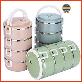 Mua ￼Hộp Đựng Cơm Cặp Lồng Cơm Giữ Nhiệt Lúa Mạch Ruột Inox 4 Tầng