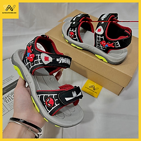 Giày Sandal Em Bé Trai Siêu Nhân Nhện Spider Man Màu Đen Đế Nhẹ Duy Nhật Store Bền Êm Đi Học Không Trơn PT Kids Size Lớn