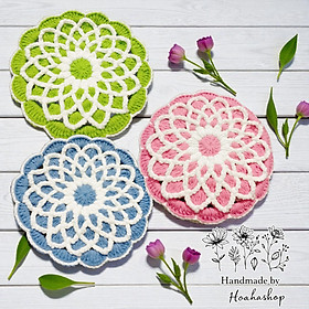 Mua Đế Lót Ly Hoa Sen 2D- Len Móc Thủ Công – Bền & Sang