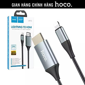 Cáp chuyển từ IP sang HDMI 2m Full HD 1080p Hoco UA15, cáp chuyển âm thanh hình ảnh từ điện thoại ra máy chiếu, tivi, pc,... hàng chính hãng