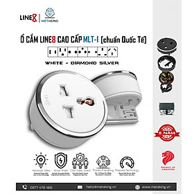 Ổ Cắm Điện Line8 MLT-1 - Body Màu Trắng - Chuẩn Quốc Tế - Chính hãng