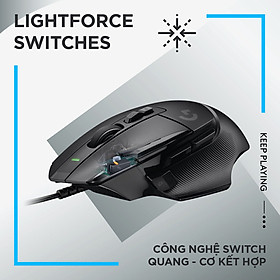 Chuột game có dây Logitech G502 X  – switch LIGHTFORCE hybrid, Cảm biến Hero 25K, 13 nút macro, tương thích Windows/Mac OS - Hàng chính hãng