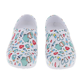 1Pair Patterned Nursing Shoes Classic Clog Comfortable Slip on Shoes Waterproof Lightweight Slip-Resistant Summer Casual Slipers Work Chef Shoes
