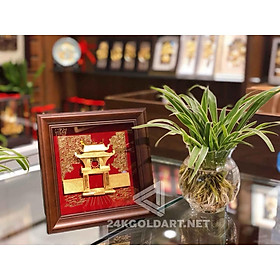 Tranh văn miếu Quốc Tử Giám( 20 x 20cm ) dát vàng MT Gold Art- Hàng chính hãng, trang trí nhà cửa, quà tặng sếp, đối tác, khách hàng.