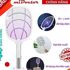 Hình ảnh Vợt muỗi thông minh tự động kiêm đèn bắt muỗi, sạc tích điện, vợt bắt muỗi thông minh để bàn - Chính Hãng miDoctor