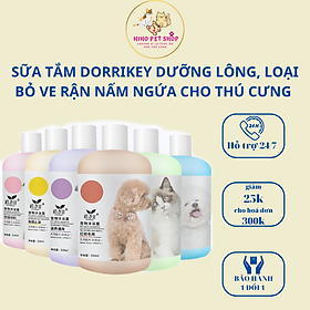 Sữa tắm Dorrikey dưỡng lông, loại bỏ nấm ngứa cho thú cưng - Chai 510ml