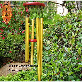 Chuông gió phong thuỷ 5 thanh màu vàng và màu trắng (tuỳ chọn)