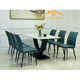 Mua Bộ Bàn Mặt Đá Ceramic 6 Ghế Nhập Khẩu Chân U 1m6 – KY-GH32