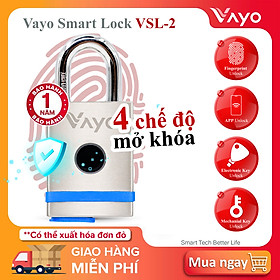 Khóa vân tay chống trộm thông minh Vayo Smart Lock - Thép SUS 304 siêu bền chắc, điều khiển qua ứng dụng