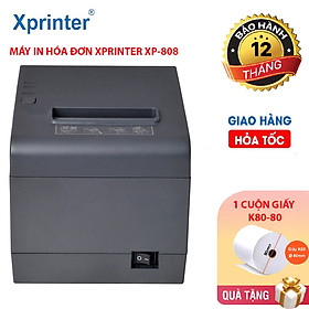 Mua Máy In Bill  In Hóa Đơn Nhiệt Xprinter XP-808 USB + BLUETOOTH Khổ In 80mm TẶNG KÈM CUỘN GIẤY K80-80- HÀNG CHÍNH HÃNG