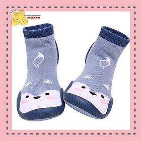 3-5 TUỔI MADE IN KOREA GIÀY TẤT CHO BÉ CƯNG CUTE FOX BLUE