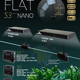 Đèn Led Neo Helios Đỏ Cá FLAT S3 Plus Nano Đánh Đỏ Cá Không Đỏ nước Chuyên Dụng Cho Hồ Thủy Sinh, Hồ Cá Nhỏ
